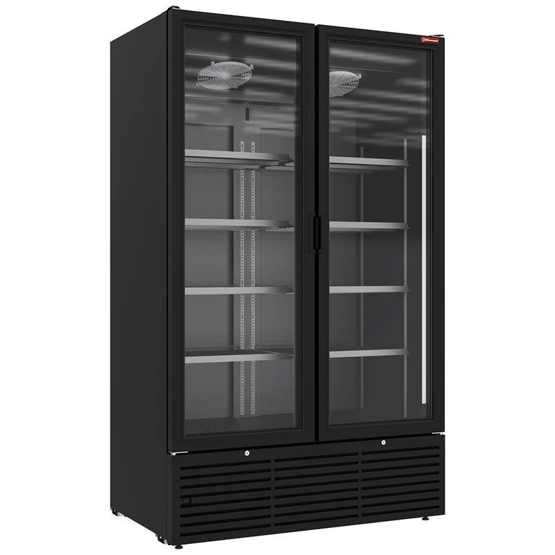 Getränkekühlschrank Schwarz , 2 Glastüren , 1142 Liter, DRP12-2B