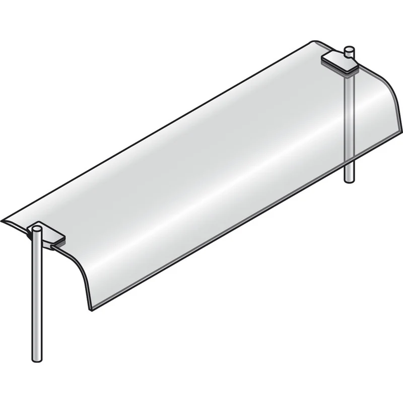 Hustenschutz mit gebogenem Glas , 1440 mm breit, DPA/V115