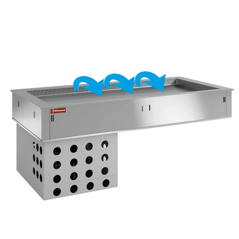 Professionelle Kühlwanne mit Umluftkühlung , 5x GN 1/1, DPA/TRV18-R2