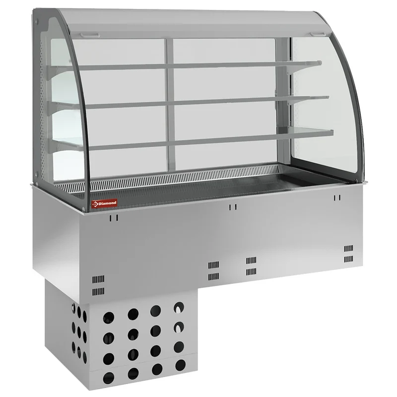Offene Kühlvitrine mit Umluftkühlung & Rollo – 3 Ebenen, für 2x GN 1/1, DPA/RVA308-R2