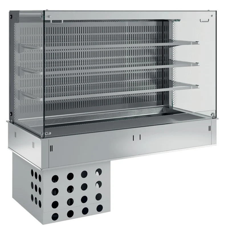 Offene Kühlvitrine mit Rollo & Umluftkühlung , 3 Ebenen , 3x GN 1/1, DPA/CTVA312-R2