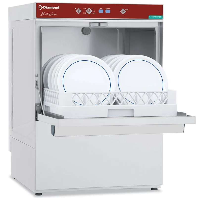 Gastro Geschirrspülmaschine 500x500 mm mit integriertem Wasserenthärter, DFE8/6-AC