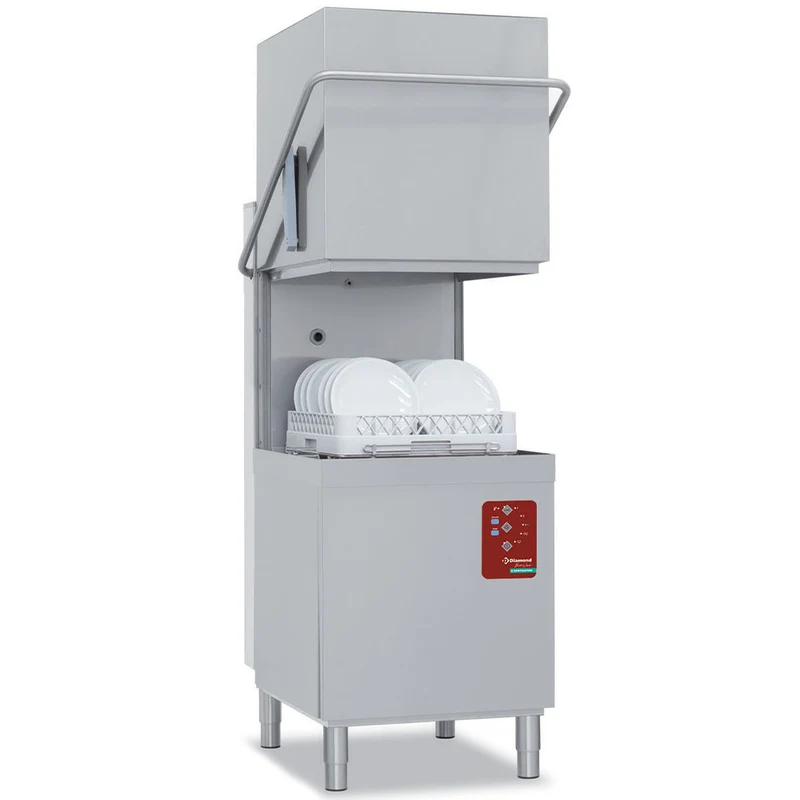 Professionelle Durchschubspülmaschine 500x500 mit integrierter Wasserenthärtung und Hygieneprogramm, DCS9/6-AC