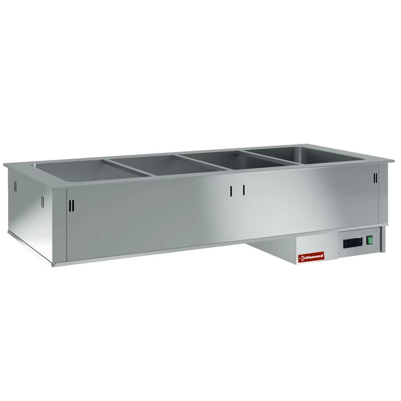 Profi Bain-Marie, trocken beheizt , Kapazität: 4x GN 1/1 , Edelstahl, DPA/BSC15