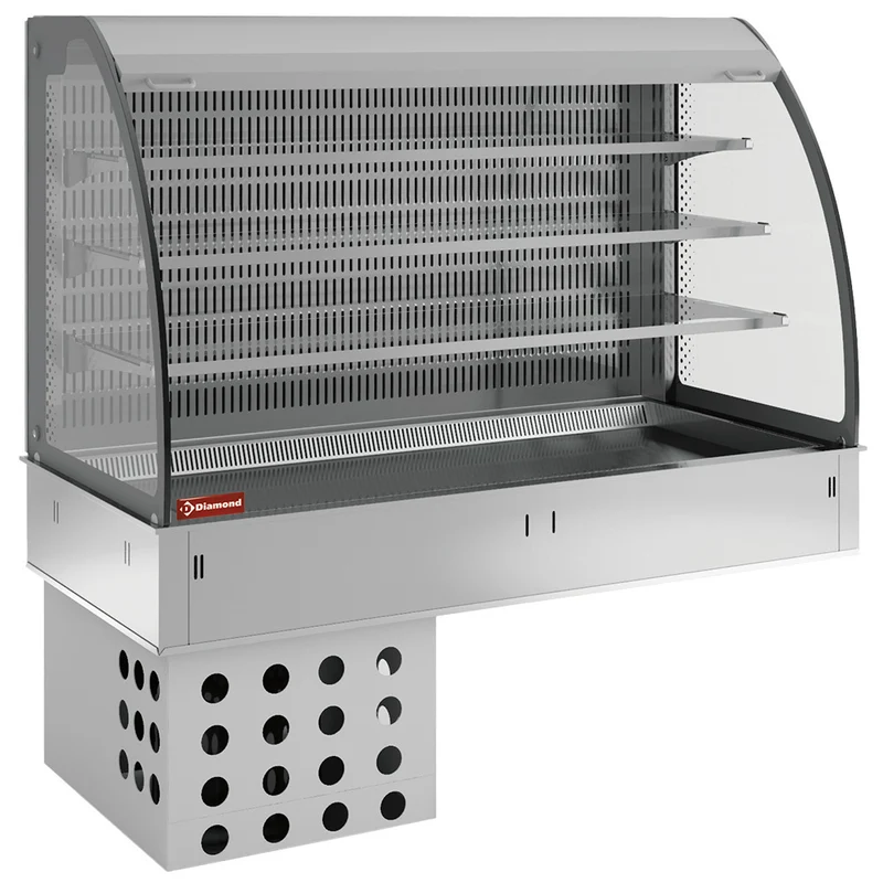 Wandkühlregal offen, 3 Ebenen mit Umluftkühlung , 4x GN 1/1, DPA/BCVA315-R2