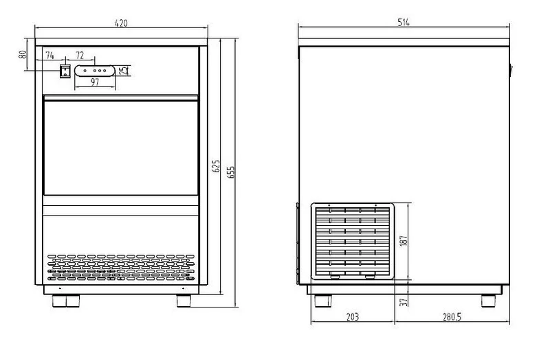 Eiswürfelmaschine 26 kg/24 h VDB-26