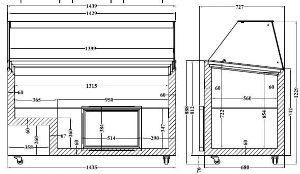 Eisvitrine Speiseeisvitrine Eistheke Tenerife 10x5 Liter Eco Line
