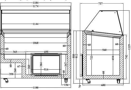Eisvitrine Speiseeisvitrine Eistheke Java 8x5 Liter Eco Line