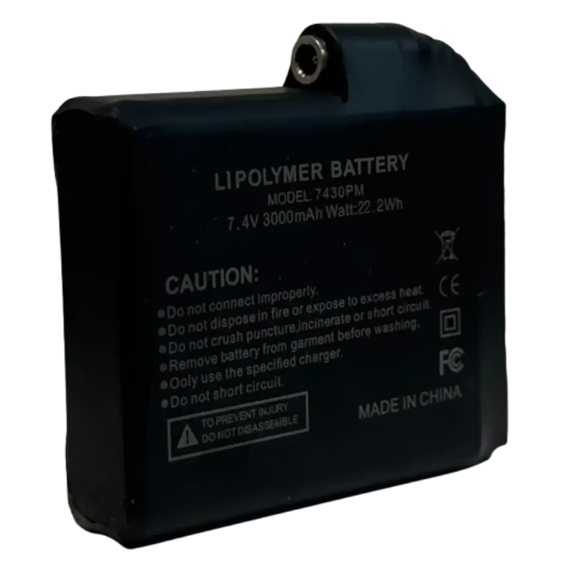 Batterie Li-Po 7.4 V 3000 mAh Rechargeable – Puissance pour gants chauffants & équipement portable