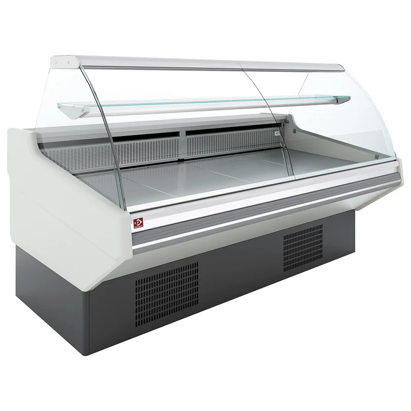 Bedientheke mit Umluftkühlung & Reservefach , 130 cm breit, gebogenes Glas, CMN13-V3