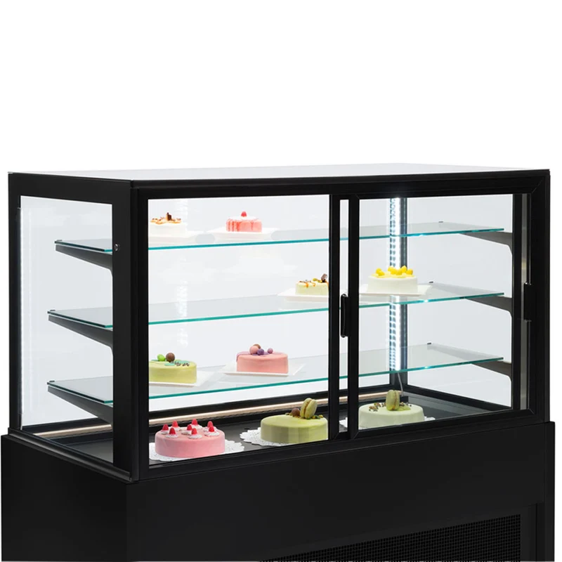 Panorama Kühlvitrine mit Umluftkühlung , 4 Ebenen , 100 cm , Schwarz, CB10V-B9/P2