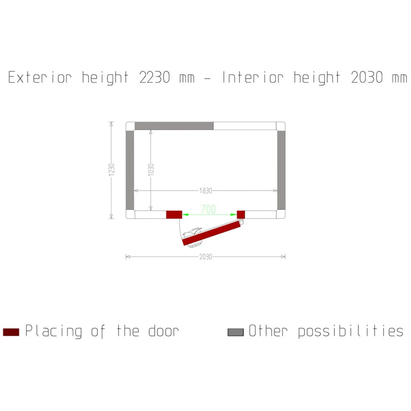 Profi Tiefkühlzelle 3,83 m³ , 100 mm Isolierung , flexibler Türeinbau, C37B/10BF
