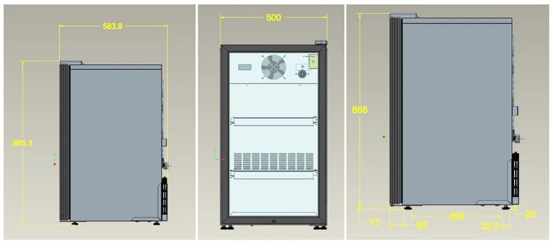 Kühlschrank Tischmodell Glastür 136 Liter, schwarz