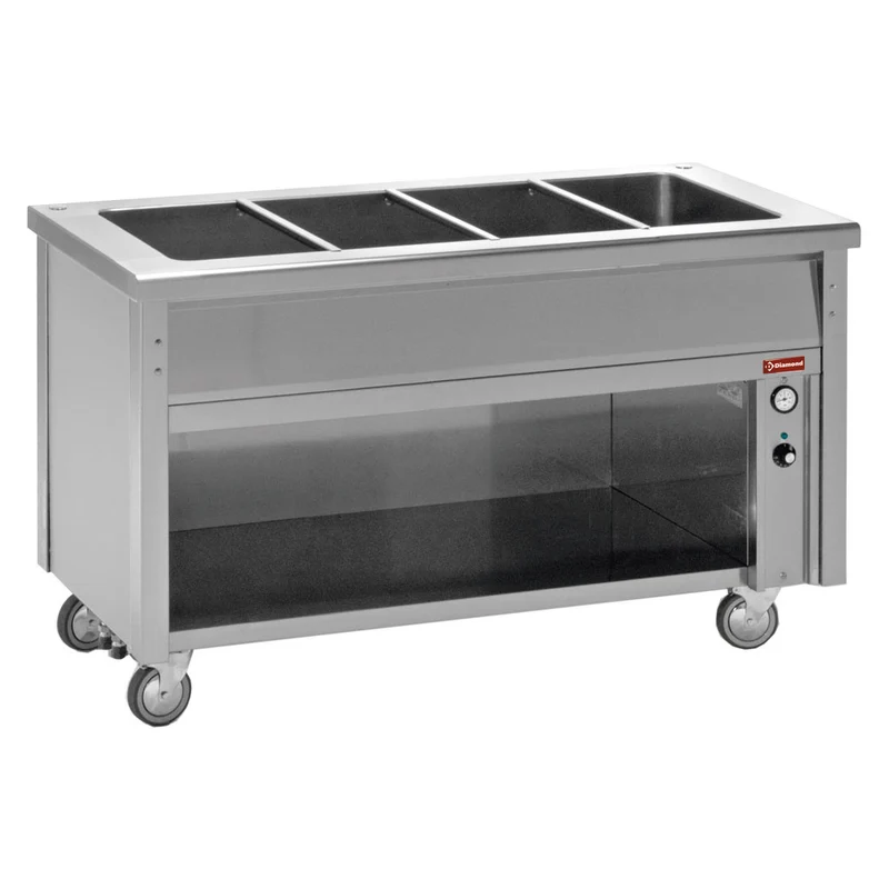 Profi Bain-Marie 3 x GN 1/1 , Elektrisch mit offenem Unterbau , B: 1200 mm, BT12