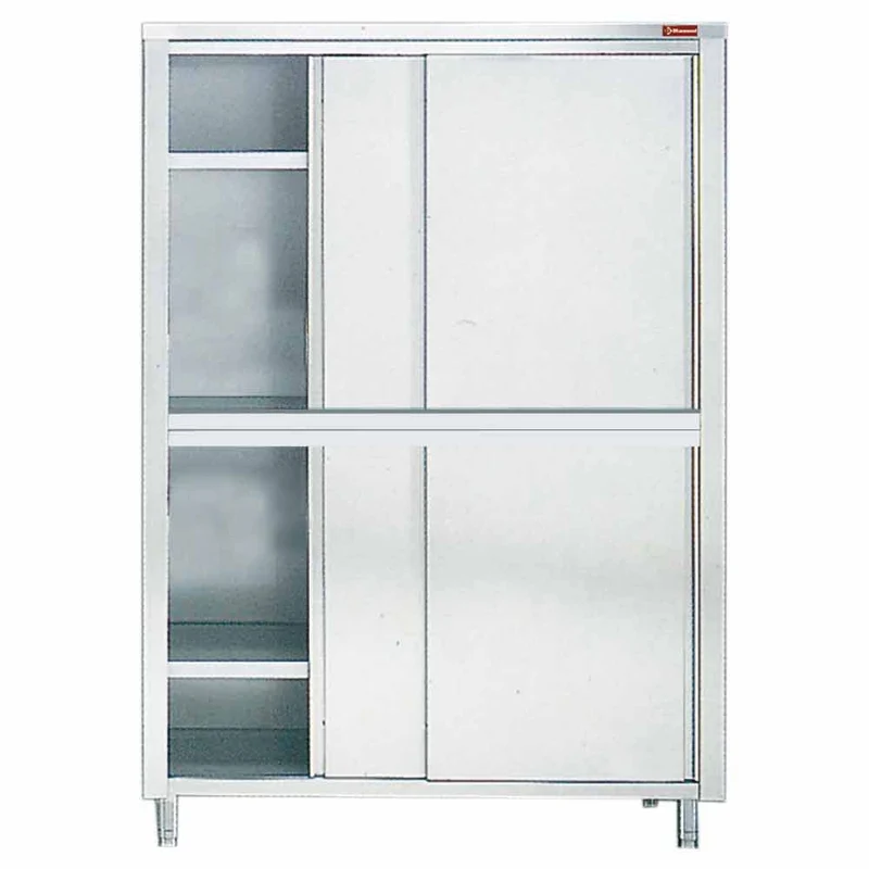 Gastro Edelstahlschrank mit Schiebetüren , 160 cm breit , Edelstahl AISI 304, AR166V1/U
