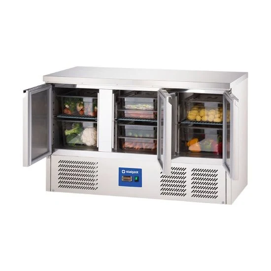 STARLINE Kühltisch mit drei Türen, GN1/1, 1365x700x850 mm (BxTxH), 368 L, ohne Aufkantung