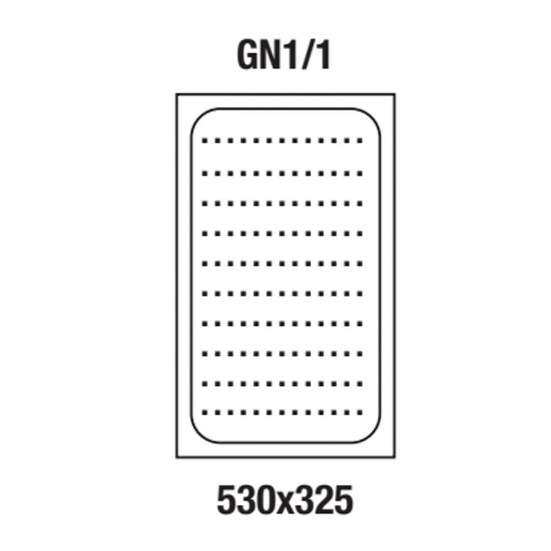 GN-Behälter 1/1 perforiert , 65 mm tief , CNS 18/10 Edelstahl, 1/1P-65