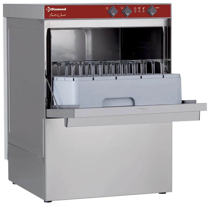Gewerbe-Spülmaschine mit Laugenpumpe , Korbmaß 450x450 mm, 046D/6-PS