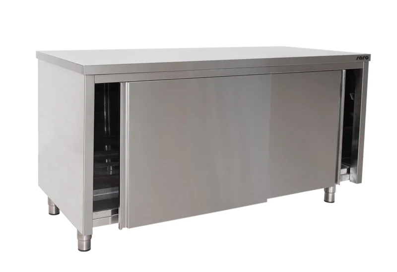 SARO Edelstahlschrank, Schiebetür - 700 mm Tiefe, 1600mm