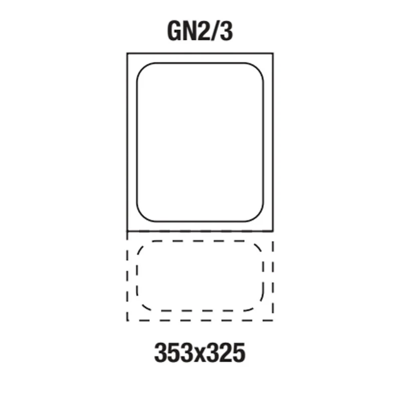 GN-Behälter 2/3 Edelstahl , 100 mm tief , 9,1 L, 2/3-100
