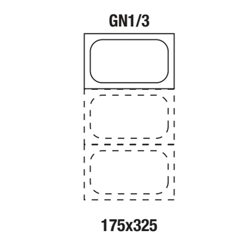 GN-Behälter 1/3 aus Edelstahl , 100 mm tief , 4,1 Liter, 1/3-100