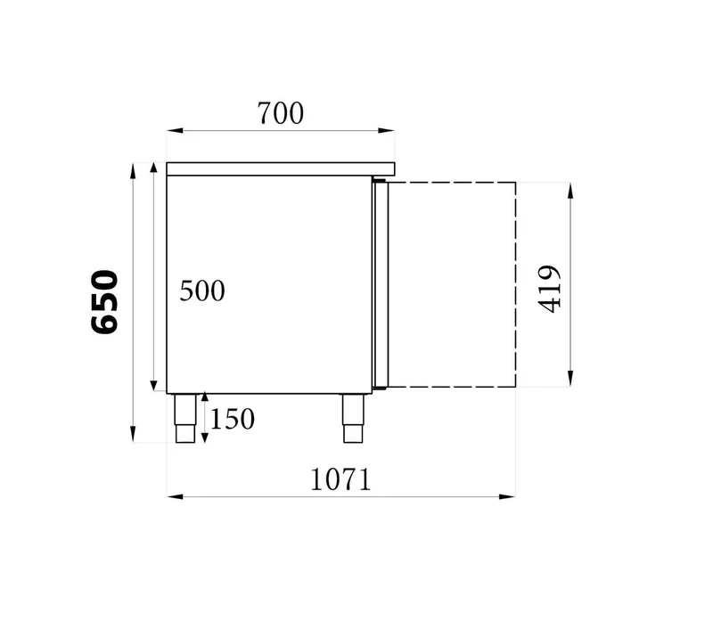 Kühltisch 650 Hoch 4 Türen 420LTR