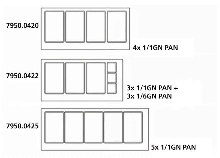 700 Kühltisch / Salattheke mit Aufsatzglas und 2 Türen 3X 1/1 + 3X 1/6 GN - Behälter Premium +