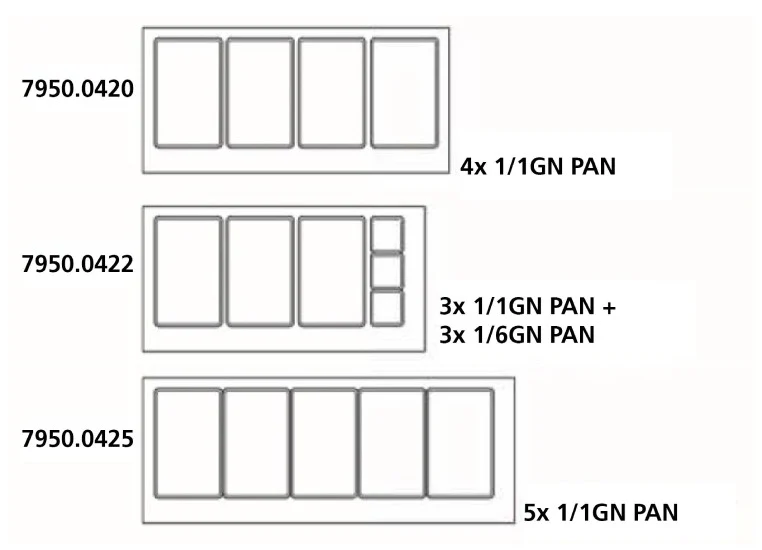 Bäckerei - Kühltisch / Salattheke Premium + Mit 2 Glastüren 4x 1/1 GN Behälter, 428 Liter