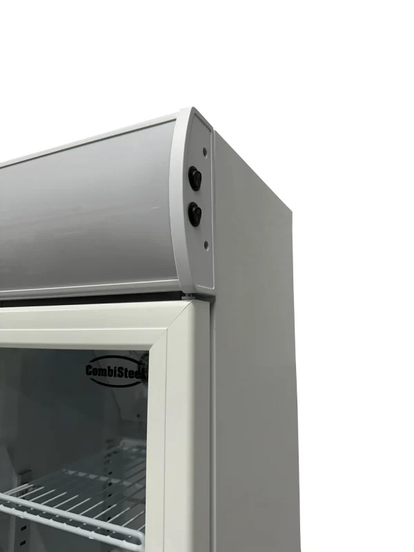 Getränkekühlschrank / Kühlschrank mit Glastür schmal, weiß, 105 Liter