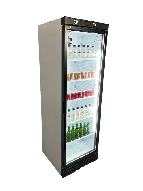 Getränkekühlschrank / Kühlschrank mit Glastür 382 Liter schwarz