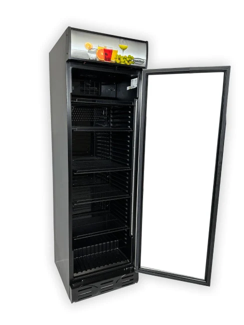 Getränkekühlschrank / Kühlschrank mit Glastür 382 Liter schwarz