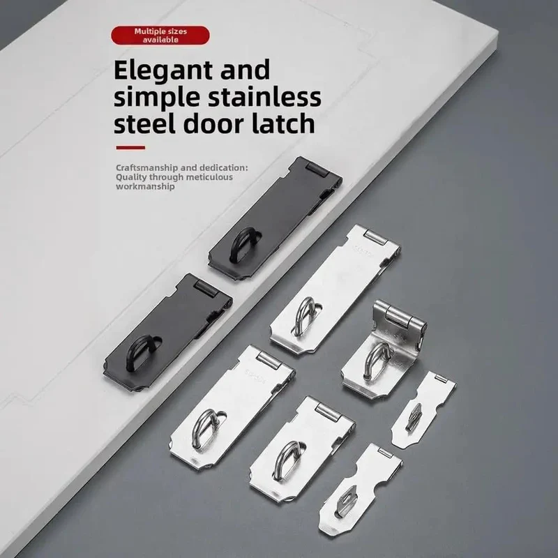 Beefy Stainless Steel Hasp Latch For Barns And Heavy Duty Gates With A Smooth Black Finish Tough As Nails Padlock Clasp For Rock Solid Security And Zero Hassle Daily Use
