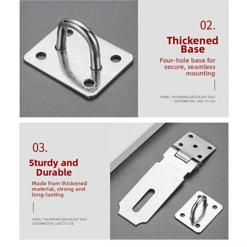 Beefy Stainless Steel Hasp Latch For Barns And Heavy Duty Gates With A Smooth Black Finish Tough As Nails Padlock Clasp For Rock Solid Security And Zero Hassle Daily Use