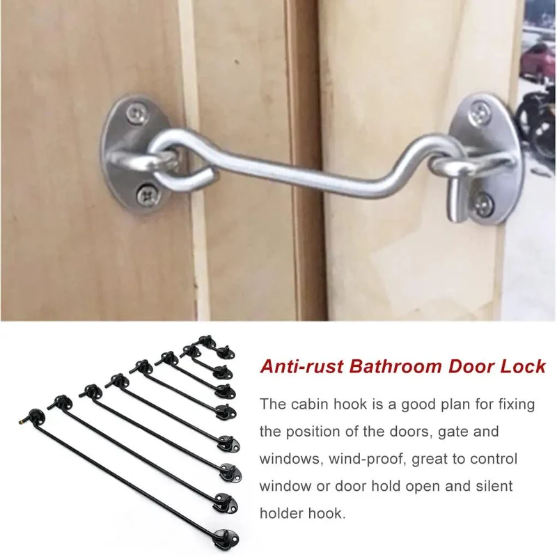 Premium Heavy Duty Zinc Door Hook And Eye Latch Set With Screws For Rock Solid Gate Window Cabinet Privacy Lock Built Tough For Daily Use And Rust Proof
