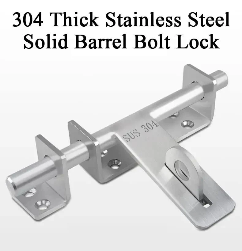 Heavy Duty Stainless Steel Sliding Door Bolt Gate Latch With Padlock Hole Works Both Ways For Left Right Swinging Doors Lockdown Security Two Way Slide Bolt Tough As Nails Hasp Design Secure Privacy Gate Hardware Upgrade