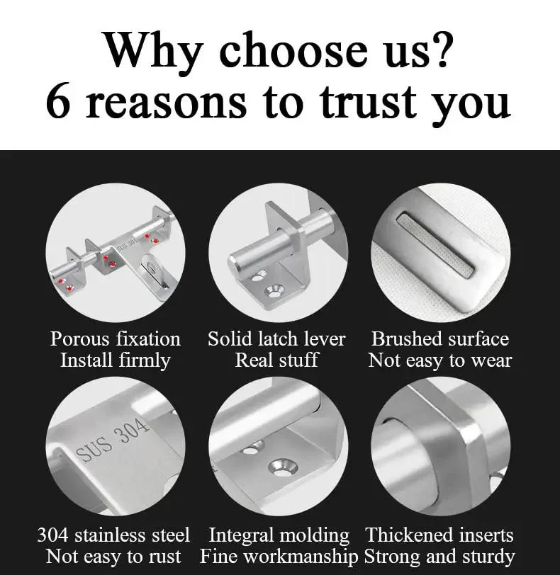Heavy Duty Stainless Steel Sliding Door Bolt Gate Latch With Padlock Hole Works Both Ways For Left Right Swinging Doors Lockdown Security Two Way Slide Bolt Tough As Nails Hasp Design Secure Privacy Gate Hardware Upgrade