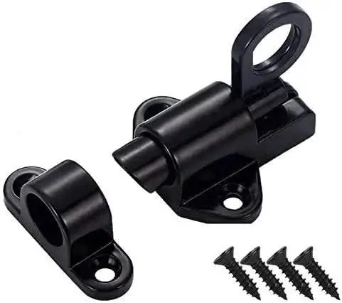 Dead Tight Automatic Sliding Door Lock Spring Bolt Latch Heavy Duty Aluminum Alloy Home Gate Window Safety Catch Smooth Pull Ring Setup In No Time Keep Your House Locked