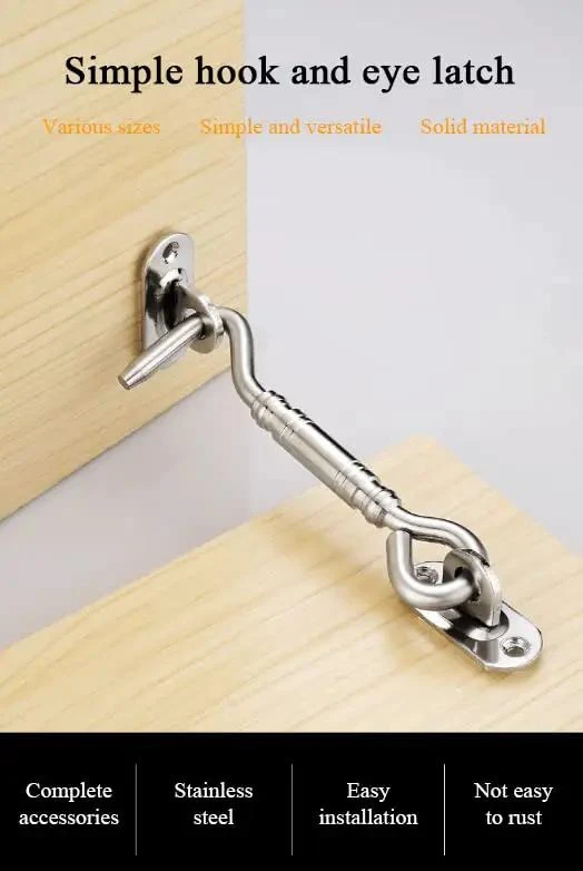 Premium Heavy Duty Stainless Steel Sliding Barn Door Latch With Secure Hook And Eye Lock Featuring Smooth Glide Mechanism And Rock Solid Build For Fences Sheds And Outdoor Security Gates
