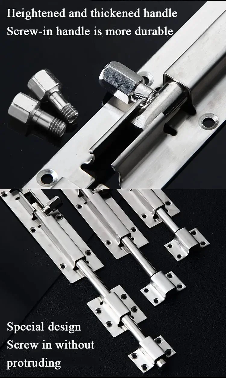 Heavy Duty Stainless Steel Slide Barrel Bolt Gate Latch Four Pack Quick Install Yard Security Lock Hog Tight Grip Snap Together Pet Safe Smooth Operation No Fuss Setup
