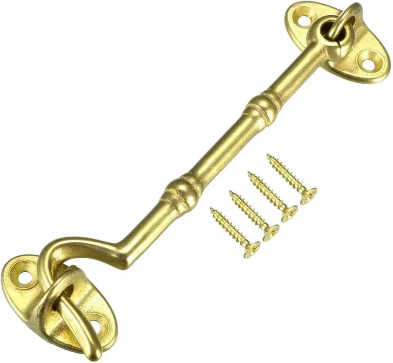 Lock Down Your Setup With This Tough Brass Hook Latch For Gates Cabinets And Windows Featuring Dead Simple Install Windproof Holders Mounting Screws Included Golden Finish For Built Different Durability