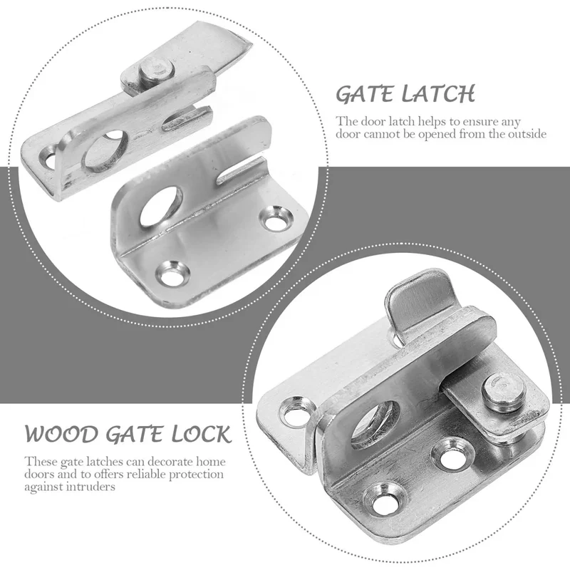 Easy Install Durable Stainless Steel Heavy Duty Gate Latch Rock Solid Yard Door Lock Rust Resistant Barn Shed Garage Security Bolt Closure For Double Doors And Pet Cages