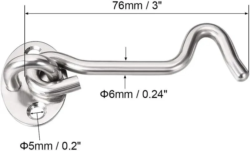 Heavy Duty Stainless Steel Hook And Snap Latch For Outdoor Gate Cabin Door Or Window With Included Mounting Screws Secure Windproof Hardware Hassle Free Install Sleek Brushed Finish Badass Secure Lock System