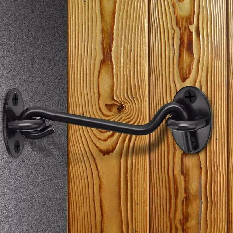 Built Tough 2 Pack Gate Hook Latches For Shed Doors Garden Gates And Cabinet Windows Rust Proof Stainless Steel Design With Dead Simple Installation Screws That Honestly Stays Put