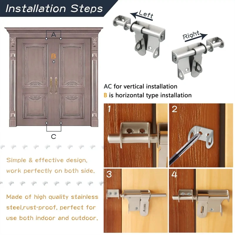 Heavy Duty Stainless Steel Gate Latch Lock With 150 Millimeter Bar For Wooden Garden Gates Backyard Security Weather Resistant Outdoor Hardware No Fuss Setup Rock Solid Build Quality