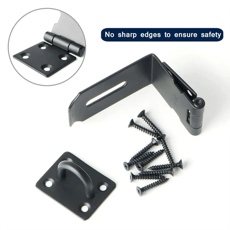 Four Inch Stainless Steel Barn Door Bolt With Ninety Degree Hook Latch And Right Angle Gate Lock For Heavy Duty Outdoor Fencing And Tough As Nails Yard Security