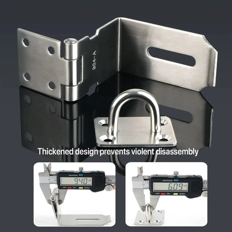Four Inch Stainless Steel Barn Door Bolt With Ninety Degree Hook Latch And Right Angle Gate Lock For Heavy Duty Outdoor Fencing And Tough As Nails Yard Security
