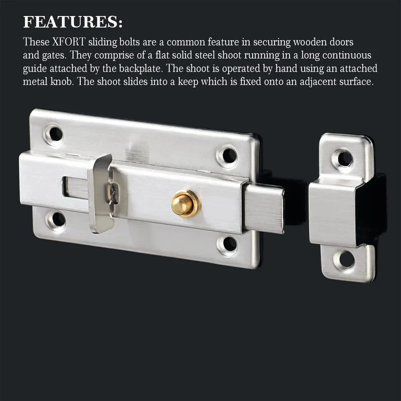 Hella Durable 304 Stainless Steel Hasp Gate Lock With Slide Latch Handle For Shed Barn Door Window Security Rust Free Heavy Duty Hardware Silver Killer Strength Construction For Backyard Fence And Gate Latching Needs Secure Perimeter