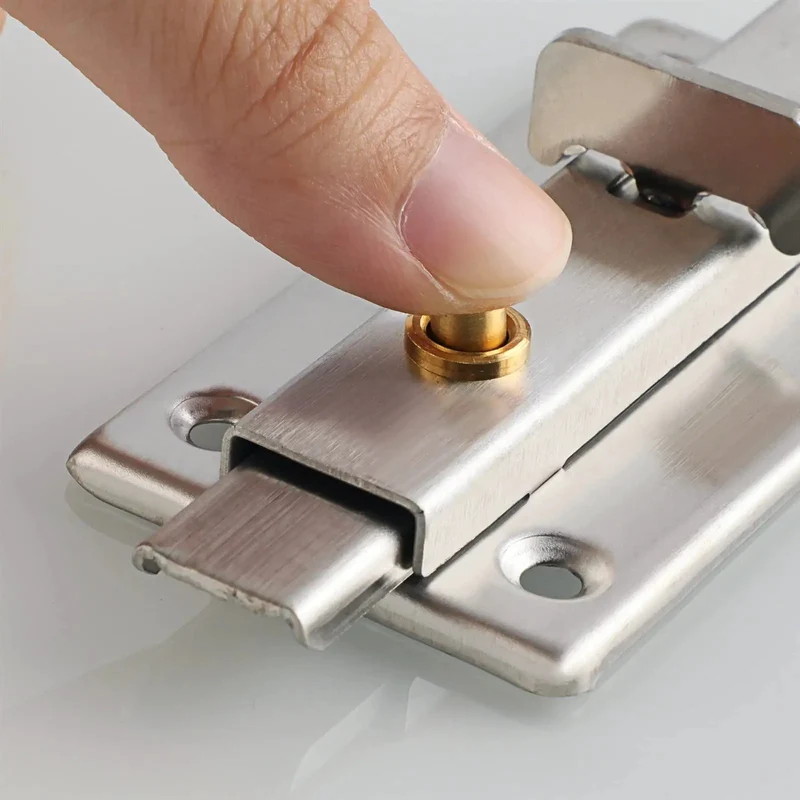 Hella Durable 304 Stainless Steel Hasp Gate Lock With Slide Latch Handle For Shed Barn Door Window Security Rust Free Heavy Duty Hardware Silver Killer Strength Construction For Backyard Fence And Gate Latching Needs Secure Perimeter