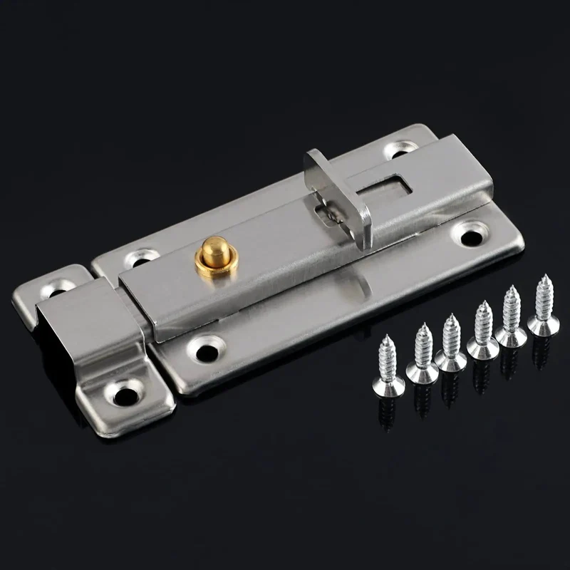 Hella Durable 304 Stainless Steel Hasp Gate Lock With Slide Latch Handle For Shed Barn Door Window Security Rust Free Heavy Duty Hardware Silver Killer Strength Construction For Backyard Fence And Gate Latching Needs Secure Perimeter