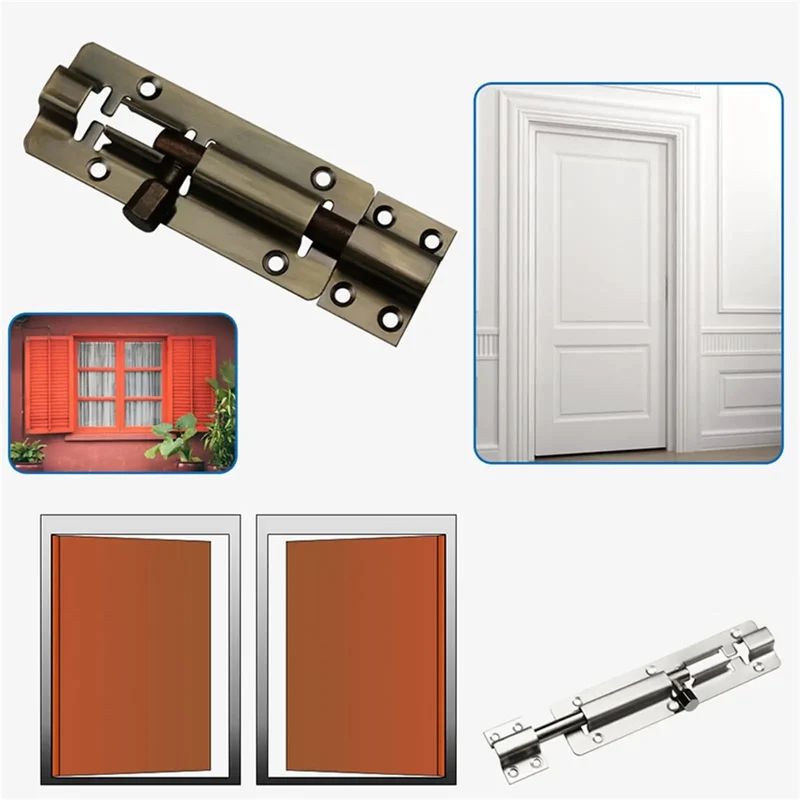 No Fuss Stainless Steel Sliding Bolt Door Latch With Smooth Self Closing Design Bold Multicolor Coating Adjusts Any Gap From Four To Twelve Inches Dead Solid Garage Shed Cabinet Lock For Every Day Home Use Two Pack